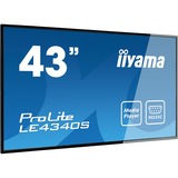 iiyama ProLite LE4340S-B1 Panneau plat de signalisation numérique 109,2 cm (43") LED Full HD Noir, Affichage public Noir, 109,2 cm (43"), LED, 1920 x 1080 pixels, 350 cd/m², Full HD, 16:9