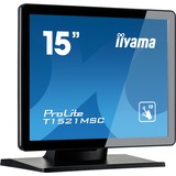 iiyama ProLite T1521MSC-B1 15" Touchscreen-Moniteur Noir, 38,1 cm (15"), 1024 x 768 pixels, LED, 8 ms, Noir