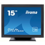 iiyama ProLite T1531SAW-B5 moniteur à écran tactile 38,1 cm (15") 1024 x 768 pixels une seule pression Noir, Affichage Noir, 38,1 cm (15"), 340 cd/m², TN, 4:3, 1024 x 768 pixels, LED