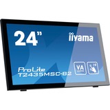 iiyama ProLite T2435MSC-B2 24" Touchscreen-Moniteur Noir, 59,9 cm (23.6"), 1920 x 1080 pixels, Full HD, LED, 6 ms, Noir