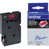 Brother Ruban pour étiqueteuse 12mm Noir sur rouge, TC, Thermique directe, Brother, P-touch PT8E, PT500, PT2000, PT3000, PT5000, 1,2 cm