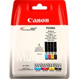 Canon Multipack de cartouches d'encre CLI-551 BK/C/M/Y Rendement standard, 4 pièce(s), Multi pack, Vente au détail