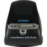 Dymo LabelWriter ™ 450 Turbo, Imprimante d'étiquettes Noir/Argent, Thermique directe, 600 x 300 DPI, Noir, Argent