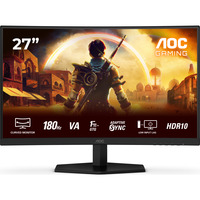 AOC C27G42E 27" Moniteur gaming incurvé Noir/Rouge, 180 Hz, HDMI, DisplayPort, Audio