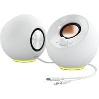Creative Pebble SE, Haut-parleur PC Blanc, Bluetooth, USB-C, AUX, RGB