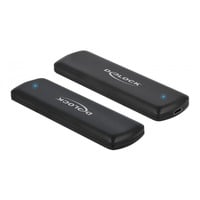 DeLOCK Boîtier externe USB Type-C Combo pour SSD M.2 NVMe PCIe ou SATA - sans outil., Boîtier disque dur Noir