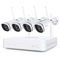 Foscam FN7108W-B4-N Ensemble de sécurité WiFi 2MP Full HD, Caméra de surveillance Blanc, 1x NVR (FN7108W) | 4x caméras (FI9910W) | Sans HDD