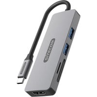 Sitecom 5 en 1 USB-C Multiport Adapter, Station d'accueil Gris