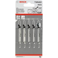 Bosch Lames de scie sauteuse T 101 AO Clean for Wood, Lame de scie Lames de scie sauteuse, Contre-plaqué, Bois tendre, Acier fin au carbone, Gris, 1,4 mm, 1,5 cm