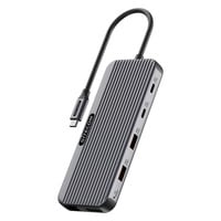 Sitecom Adaptateur multiport USB-C Power Delivery 8 en 1 Pro 1x HDMI 1x DP, Station d'accueil Noir