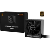 be quiet! System Power 11 alimentation 550 watt Noir, 1x 12VHPWR, 2x PCIe, 550 W, 200 - 240 V, 50 Hz, 4 A, 120 W, 550 W