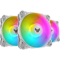 ASUS TUF GAMING TF120 ARGB 3EN1, Ventilateur de boîtier Blanc, 3 pièces, contrôleur ARGB inclus
