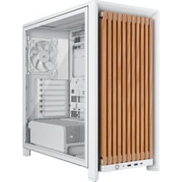 Corsair FRAME 4000D WOOD RS boîtier midi tower Blanc/bois | 2x USB-A | 1x USB-C | RGB | Verre Trempé