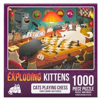Asmodee Exploding Kittens - Cats playing chess, Puzzle 1000 pièces