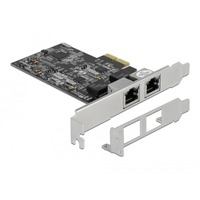 DeLOCK Carte PCI Express x2 vers 2x RJ45 2.5 Gigabit LAN RTL8125, Carte réseau 