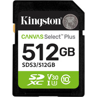 Kingston Canvas Select Plus 512 Go SDXC, Carte mémoire UHS-I U3, Class 10, V30