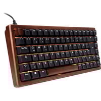 Sharkoon SKILLER SGK50 S3 Wood PBT, clavier gaming Bois/Noir, Layout BE, Gateron G Pro 3.0 Yellow, BE Layout, Gateron G Pro 3.0 Yellow, RGB LED, Hot-swappable, 75%