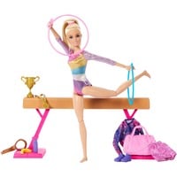 Ensemble de gymnastique Barbie avec poupée blonde et poutre d'équilibre