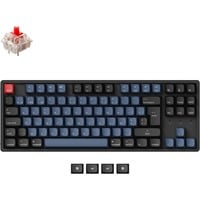 Keychron K8 Pro-J1, clavier Noir, Layout BE, Gateron G Pro Red, LED RGB, TKL, Double-shot PBT, Hot-swappable, Bluetooth