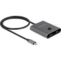 DeLOCK USB Type-C 2 to 1 bidirectional, Switch USB Gris