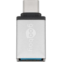 goobay 56620 changeur de genre de câble USB C USB A Argent, Adaptateur Argent, USB C, USB A, Argent