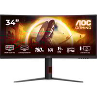 AOC CU34G4 34" Moniteur UltraWide gaming incurvé  Noir/Rouge, 180 Hz, HDMI, DisplayPort, AMD FreeSync