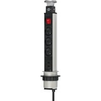 Brennenstuhl Tower Power avec USB, Multiprise Argent/Noir