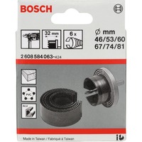 Bosch 2 608 584 063 scie de forage, Scie à trou Régler, Aluminium, Cuivre, Plastique, Bois, Tige hexagonale, 3,2 cm, 46,53,60,67,74,81 mm, 86 x 57 x 111 mm