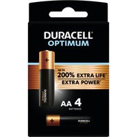 Duracell Piles Alkaline AA Optimum, Batterie 4 pièces