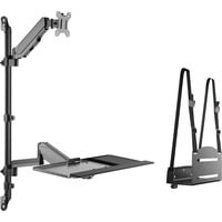 Digitus Poste de travail flexible debout/assis, Support de moniteur Noir