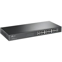 TP-Link TL-SG1024, Switch Noir, Non-géré, Gigabit Ethernet (10/100/1000), Full duplex, Grille de montage, 1U, Vente au détail