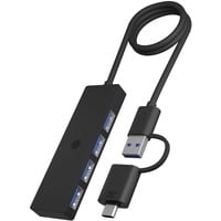 ICY BOX IB-HUB1424-C3, Hub USB Noir