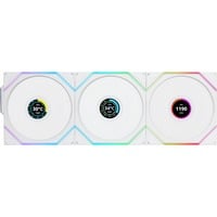 Lian Li UNI FAN TL 120 LCD Wireless ventilateurs de boîtier RGB  Blanc, 3 pièces, 120 x 124 x 28 mm, PWM, 1x 9 broches USB, contrôleur inclus