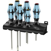 Wera 3334/6 Jeu de tournevis en acier inoxydable + support, 6 pièces Noir/Bleu