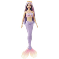 Barbie Poupée sirène avec cheveux lilas et queue violette Lavande