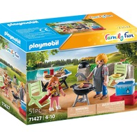 PLAYMOBIL Family Fun - Barbecue avec papa et enfant, Jouets de construction 71427