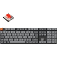 Keychron K5 Max-H1Z, clavier Gris/Noir, Layout BE, Gateron Low Profile 2.0 Mechanical Red, LED RGB, double injection PBT, remplaçable à chaud, Bluetooth, 2,4 GHz