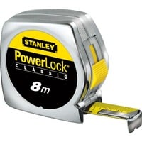 Stanley Mètre à ruban Powerlock ABS Chrome, 8 mètres, largeur 25mm