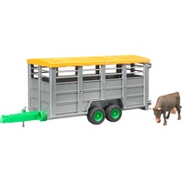 bruder Wagon à bestiaux avec vache, Modèle réduit de voiture Gris, 02227