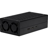 Joy-IT RB-AlucaseP5-M2, boîtier Noir | 2x ventilateurs PWM 25 mm | support M.2 HAT
