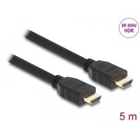DeLOCK High Speed HDMI, Câble Noir, 5 mètres, 8K 60Hz, 48 Gbps