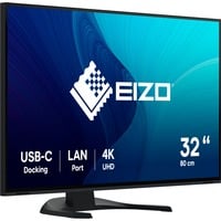 EIZO FlexScan EV3240X-BK 32" 4K UHD Moniteur  Noir, 2x HDMI, DisplayPort, 3x USB-A, USB-B, 2x USB-C, RJ-45