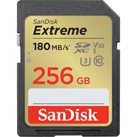 SanDisk Extreme 256 Go SDXC UHS-I Classe 10, Carte mémoire 256 Go, SDXC, Classe 10, UHS-I, 180 Mo/s, 130 Mo/s