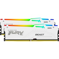 Kingston FURY 64 Go DDR5-6000 Kit, Mémoire vive Blanc, KF560C30BWAK2-64, Fury Beast RGB, XMP