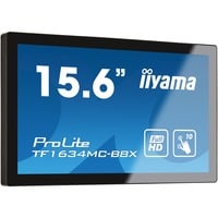 iiyama ProLite TF1634MC-B8X, Affichage public Noir, 39,6 cm (15.6"), 1920 x 1080 pixels, Full HD, LED, Noir