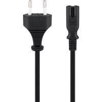 goobay Prise Euro > C7, Câble Noir, 1,8 mètre