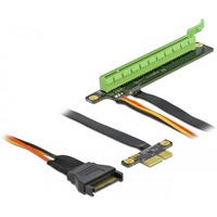 DeLOCK 85762 carte et adaptateur d'interfaces Interne PCIe, Carte de montage PCIe, PCIe, Noir, Vert, 0,3 m, 1 pièce(s)