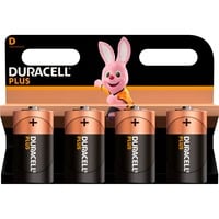 Duracell Batteries D Plus Alkaline 4 pièces