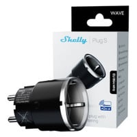 Shelly Wave Plug S LR, Multiprise Noir, Z-Wave, 2500 W, mesure d'énergie