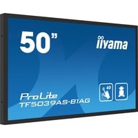 iiyama ProLite TF5039AS-B1AG, Affichage public Noir, Tactile, HDMI, DisplayPort, LAN, Audio, USB, Android 